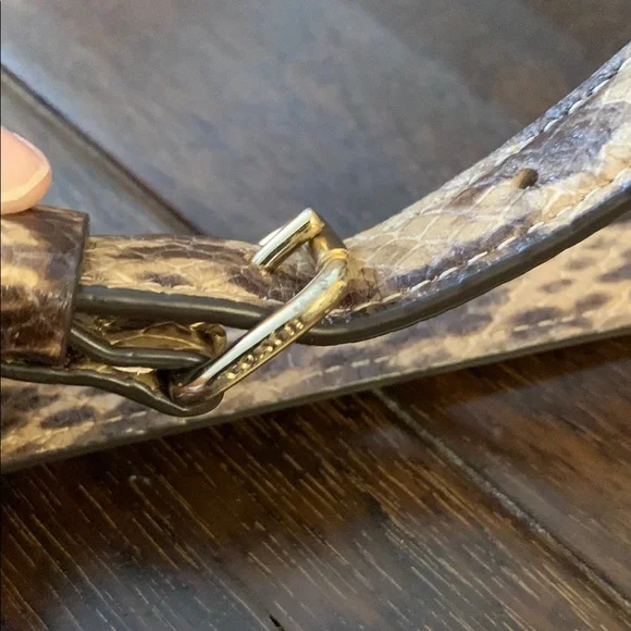 COACH Stylish Snakeskin Print with Gold Chain Purse Strap Like New - Picture 4 of 5